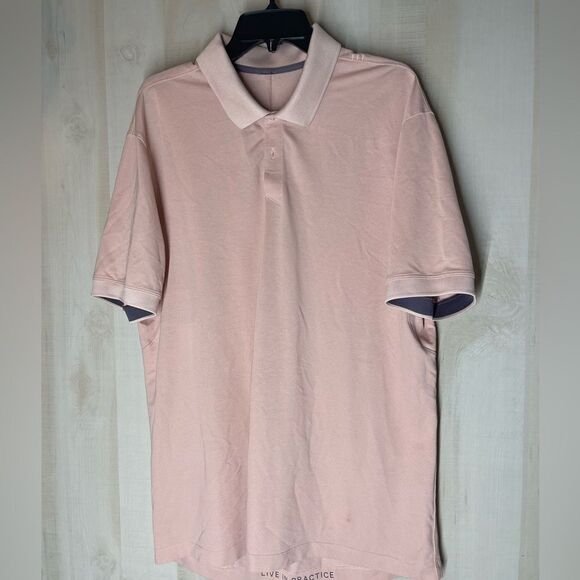 Lululemon Evolution pink short sleeve polo,‎ size large - Picture 1 of 11